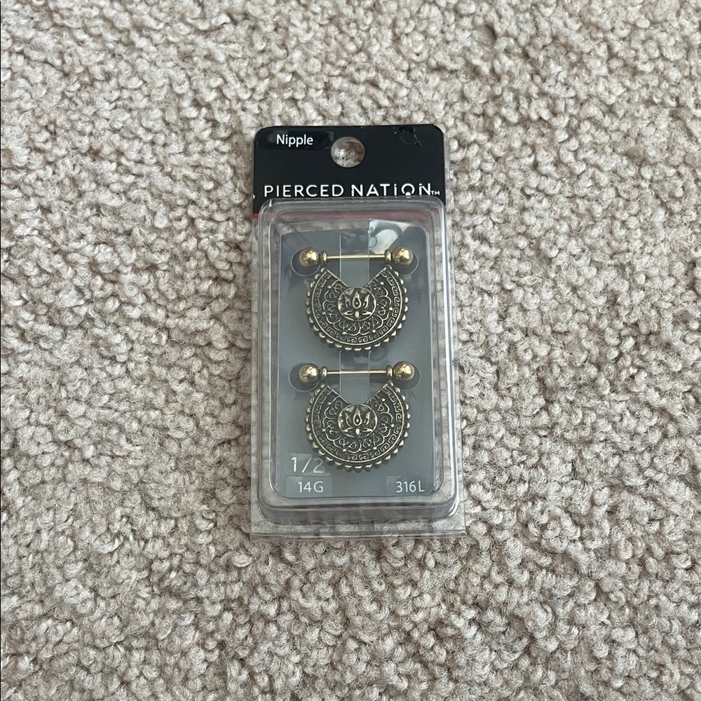 Pierced Nation Gold Nipple Rings